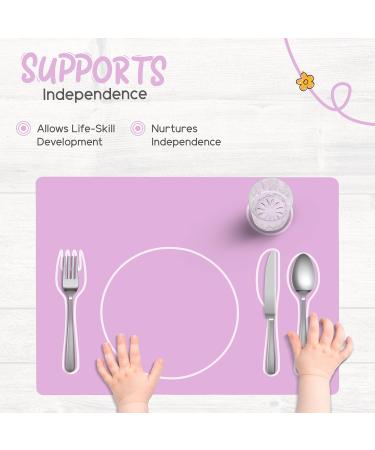 Montessori Toddler Silicone Dining Mat - Non-Slip & Easy-to-Clean Lilac Practical Life Mat for Kids House - Buy Online on GoSupps.com