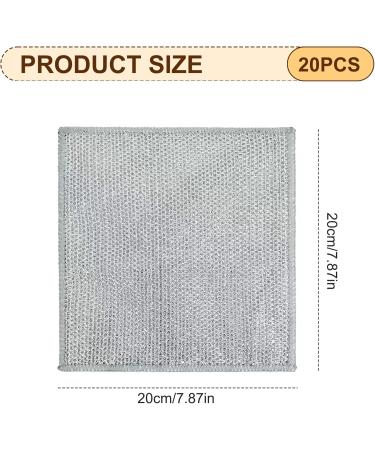 20PCS Steel Wool Pads Wire Dishwashing Rag 8x8 Oil Resistant Non Scratch Steel Wool Pads Dual Layer Fast Drying Reusable Wet and Dry Steel Scrubber - Buy Online on GoSupps.com