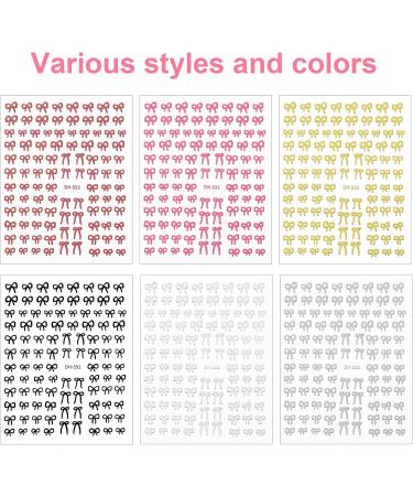 lasuroa 6 Sheets Bow Nail Stickers Self-Adhesive 3D Black White Pink Red Gold Silver Bow Nail Decals Colored Bowknot Nail Stickers for Nail Design Decoration Home Salon (6 Colors) - Buy Online on GoSupps.com
