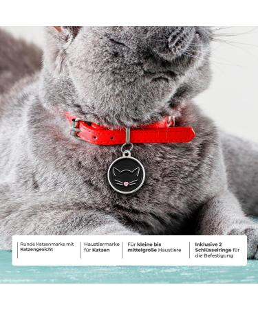 Personalized Cat Collar for Medium to Large Cats - Ibera Gifts Engraved Name & Address - Round Shape Cat Necklace (Black) - Buy Online on GoSupps.com