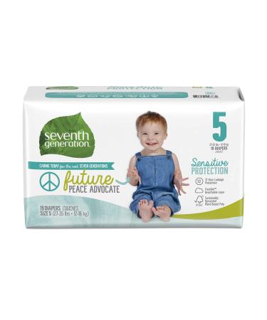 Seventh Generation Baby Diapers, Sensitive Protection, Size 5, 19 Count