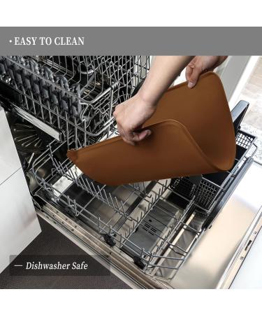 Reopet Silicone Pet Feed Mats - Waterproof Dog & Cat Mats with Elevated Edges | 53x37 cm (1-Pack) - Brown - Buy Online on GoSupps.com