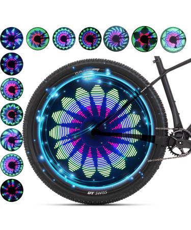 QANGEL Bicycle Spoke Light, 36 LED Lights Display Bright 32 Patterns Full Bike Wheel Change Waterproof(1 Tire)