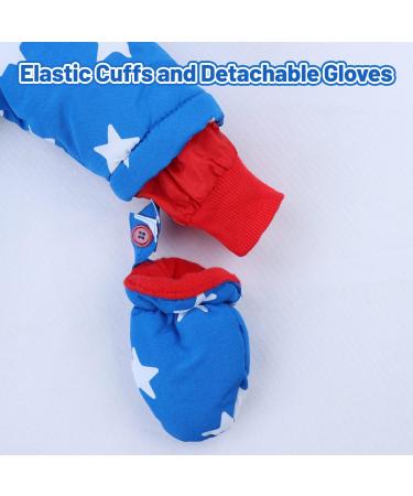Vine Baby Snowsuit Toddler Hooded Down Jumpsuit | Winter Coat Zipper Outfits | Boys & Girls 3-6 Months Blue-star - Buy Online on GoSupps.com