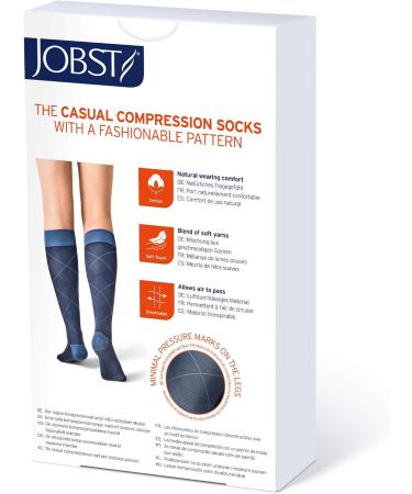 Buy Jobst Knee Socks - Casual Pattern Closed Toe 20-30 mmHg Moderate Support for Swollen Legs - XL Gunmetal Gray - International Shipping Available - Buy Online on GoSupps.com