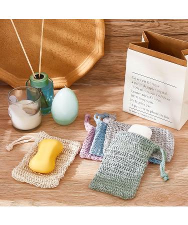 5 Pieces Sisal Soap Bags - Natural Soap Sacks for Bath & Massage | 9x14 cm 5 Fresh Colors - Buy Online on GoSupps.com