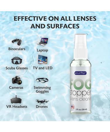 Purity Fog Stopper & Lens Cleaner Spray - Anti Fog Solution for Glasses Goggles & Masks - 2oz Fog Blocker & Anti-Static Cleaner - Buy Online on GoSupps.com