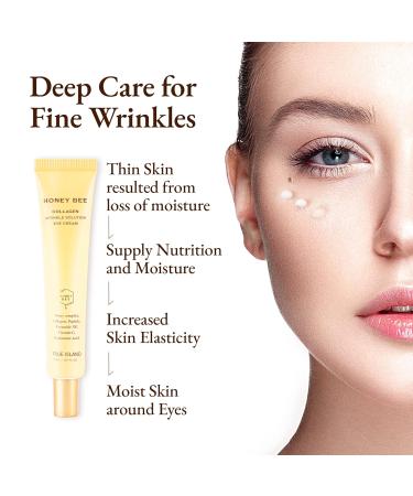 Buy Honey Bee Collagen Eye Cream | Firming Anti-Puffiness & Dark Circles Treatment | Vitamin C Peptides & Niacinamide | 1.01 fl oz - International Shipping Available - Buy Online on GoSupps.com