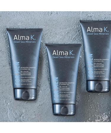 Alma K Refreshing Shampoo and Shower Gel - 2 in 1 Mens Body Wash and Clarifying Shampoo - Antioxidant-Rich with Argan Oil Dead Sea Minerals - 6.8 oz 6.76 Fl Oz (Pack of 1) - Buy Online on GoSupps.com
