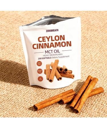 AMUA Lirae Extra Strength Cinnamon Supplements Ceylon Cinnamon 7 200mg Equivalent | 200 Softgels with MCT Oil | Highly Bioavailable Herbal Extract | Non-GMO Gluten Free(1PCS) - Buy Online on GoSupps.com