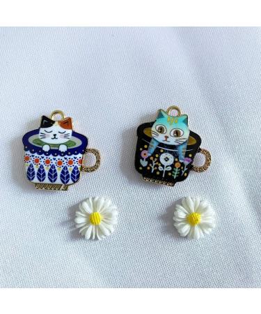 Cute Cartoon Cup Cat Needle Minders - 2 Pieces Magnetized Cross Stitch Embroidery Holders - Buy Online on GoSupps.com