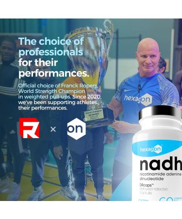 NADH 25mg - 60 Vegan Capsules - Delayed Release DRCAPS for Cell Energy & Metabolism - Made in France - International Shipping Available - Buy Online on GoSupps.com