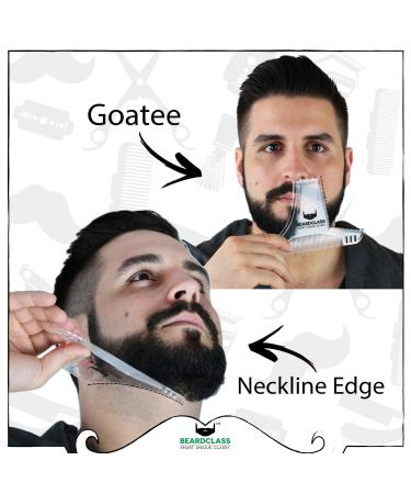 Beardclass Beard Shaping Tool - 8 in 1 Multi-liner Template Comb Kit - Clear Transparent Design for Precise Beard Shaping - Compatible with All Beard Razors and Trimmers - Buy Online on GoSupps.com