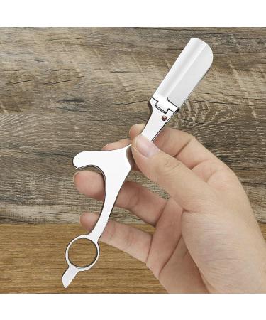 Buy Aerodynamic Silver Straight Razor for Men - Non-Slip Galvanic Metal - Perfect for Barbers & Home Grooming - Buy Online on GoSupps.com