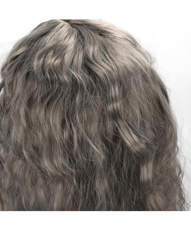 Long Wavy Gray Wig Cute Middle Part Adjustable Heat Resistant Long Silver Curly Hair Wig Breathable Mesh for Cosplay Party - Buy Online on GoSupps.com