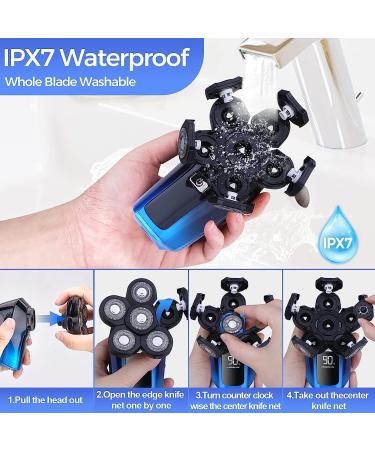 Head Shaver for Bald Men - 6 in 1 Waterproof Cordless Electric Razor | Rechargeable Grooming Kit for Head Face & Hair Shaving - Buy Online on GoSupps.com