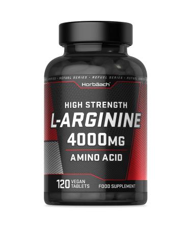 L-Arginine 4000mg | 120 Vegan Tablets | Amino Acid Supplement | Keto Diet Friendly | by Horbaach