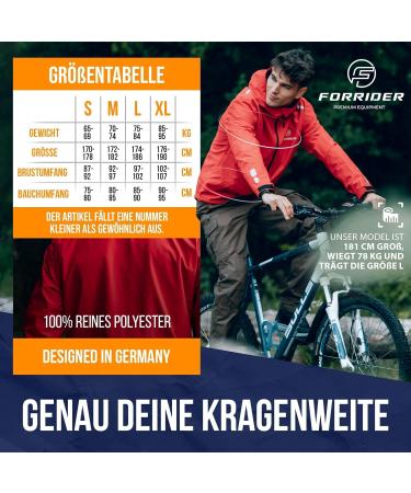 Forrider Waterproof 3-in-1 Bicycle Jacket | Men's Breathable Running & Rain Jacket | Windbreaker - L Race Red - Buy Online on GoSupps.com