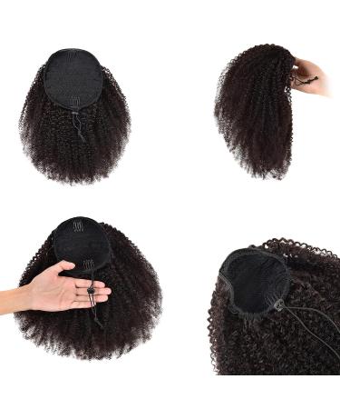 10 Afro Kinky Curly Drawstring Ponytail Extension 100% Human Hair - Natural Color - Black Women - 120g - 10A Brazilian Virgin Hair - 4C Texture - 150% Density - 10 Inch - Buy Online on GoSupps.com