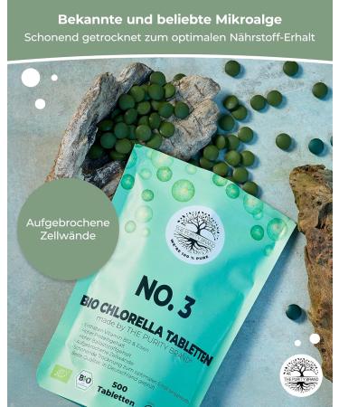 Buy The Purity Brand Bio Chlorella 500 Tablets | Vegan Dietary Supplement with Iron & Vitamin B12 - High Protein | International Shipping Available - Buy Online on GoSupps.com