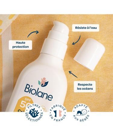 BIOLANE - Baby Sun Cream SPF 50-200ML - High Protection Against UVA and UVB - Sensitive Skin - Water Resistant - Baby Safety Sun Filter - Made in France - Buy Online on GoSupps.com