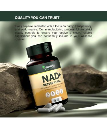 Nicotinamide Riboside Supplement with Resveratrol & Quercetin 900mg Multi-Ingredient Blend Supports NAD Levels 90 Vegan Capsules Made in USA - Buy Online on GoSupps.com