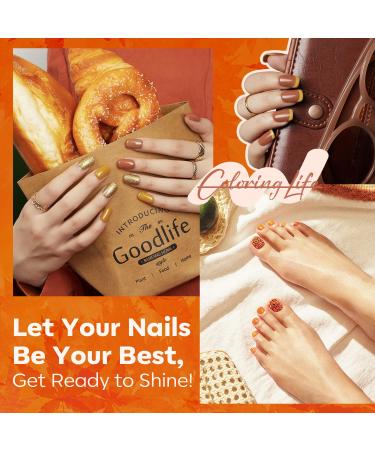 Modelones Fall Nail Polish Set - 6 Colors Gold Yellow Glitter Quick Dry Kit for DIY Manicure & Nail Art - Perfect Gift for Women & Moms - Buy Online on GoSupps.com