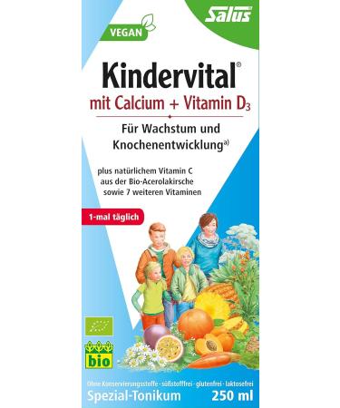 Salus Kindervital with Calcium + Vitamin D3 - 250 ml | Boost Kids' Health | International Shipping - Buy Online on GoSupps.com