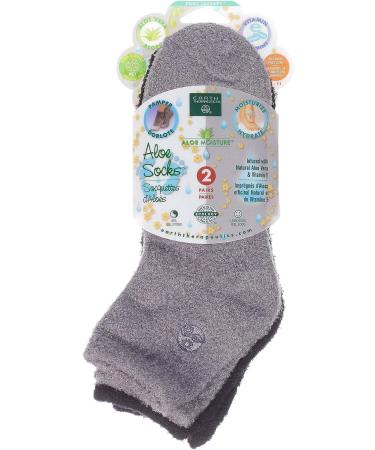 Earth Therapeutics Aloe Socks - Gray/Black Double Pack (2 Pairs) - Buy Online on GoSupps.com