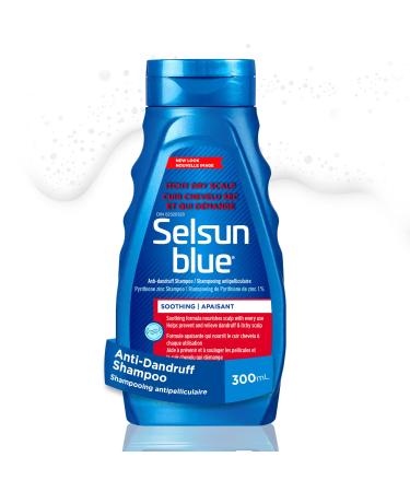 Selsun Blue Itchy Dry Scalp Anti-Dandruff Shampoo 300 mL Clean Fresh Scent For Itchy Dry Flaky Scaly Scalp Associated with Dandruff & Seborrheic Dermatitis