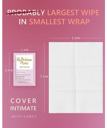 RainbowPana Feminine Wipes - 40 Count | Flushable & Travel Wipes for Women | pH Balanced Aloe & Vitamin E | On-the-Go Pre/Post-Intimacy Cleansing - Buy Online on GoSupps.com