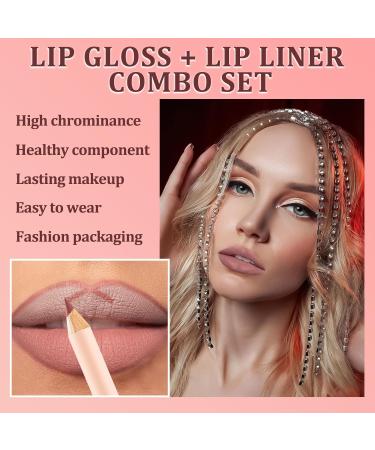 INBOLM Lip Liner and Lipstick Set Nude Lip Liners with Nude Lipstick for Women Nude Lipstick Non-Stick Cup Matte Waterproof Nude Lipstick Makeup Kits Make Up Gift Set for Lady (07#) - Buy Online on GoSupps.com