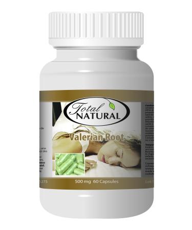 Valerian Root 500mg 60c 12 bottles by Total Natural Sleep Control Insomnia Relief Non-Habit Forming Melatonin for Adults
