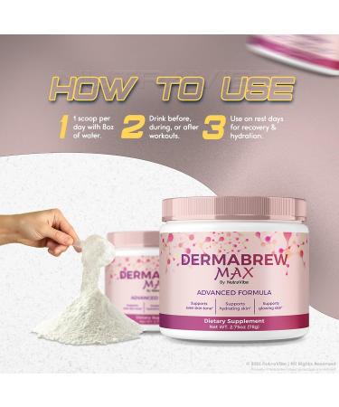 (3 Pack) DermaBrew Max Powder Derma Brew Max Korean-Inspired Blend for Skin Hydration Radiance & Natural Healthy Skin | Premium Retinol Glow-Inspired Easy-to-Mix Formula Drink (90 Servings) - Buy Online on GoSupps.com