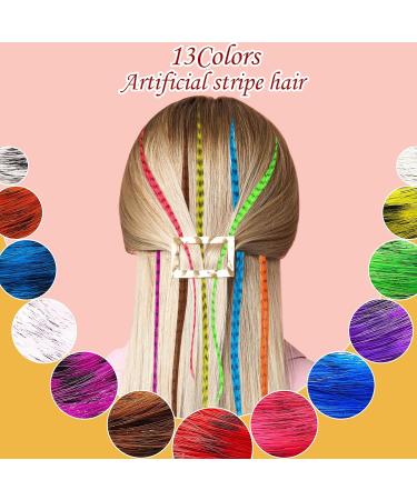 52 Colored Synthetic Hair Feathers + 200 Micro Rings & Tools for Women's Hair Extensions - Buy Online on GoSupps.com