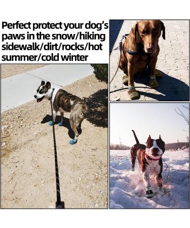 Jzxoiva Large Dog Shoes 4PCS/Set | Breathable Booties for Hardwood Floors & Outdoor Paw Protection | Reflective Strips for Safety | Ideal for Winter, Snow, Hot Pavement | Blue, Width 2.55 inch | 63-78 lbs - Buy Online on GoSupps.com
