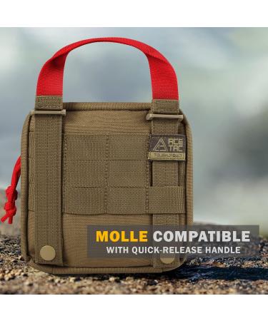 Everlit 180 Piece Tactical First Aid Kit - IFAK Molle EMT Pouch for Outdoor Emergency - Camping, Hunting, Hiking, Home, Car - Coyote Brown - Buy Online on GoSupps.com