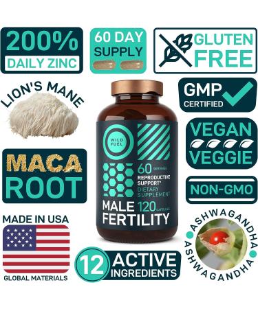 Fertility Men's Prenatal Vitamin with Maca Root, Ashwagandha, L-Arginine, and Zinc - 120 Capsules - Buy Online on GoSupps.com