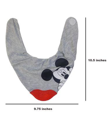 Disney Neat Solutions Mickey Mouse Infant Scarf Bib 3 Pack with Teether - Grey Heather Mickey Mouse Design - Buy Online on GoSupps.com