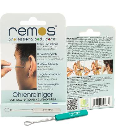 REMOS Stainless Steel Ear Loop & Spoon - Effective Ear Wax Removal Tool (Green) | International Shipping Available - Buy Online on GoSupps.com