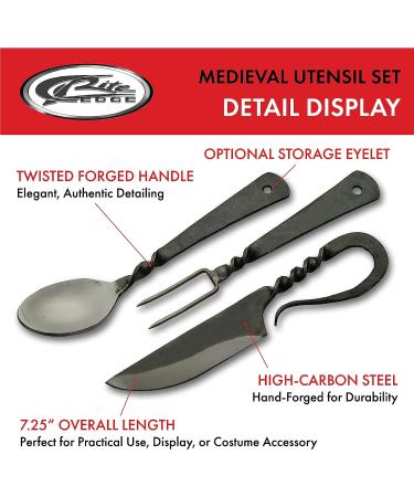 SZCO Supplies 7.25 Medieval Eating Utensil Set (HS-4406) - Fork, Knife, and Spoon - Multicolor - Buy Online on GoSupps.com