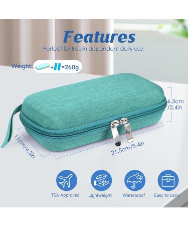 Youshares Insulin Cooling Bag - Travel TSA Medication Case for Diabetics with 2 Cooling Packs - Green EVA Cool Box for Glucose Meters EpiPen & Insulin Pen - Buy Online on GoSupps.com