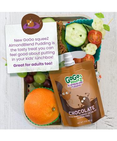 GoGo squeeZ AlmondBlend Chocolate Pudding 3 oz (Pack of 24) - Non-Dairy Gluten Free Snacks for Kids - Buy Online on GoSupps.com