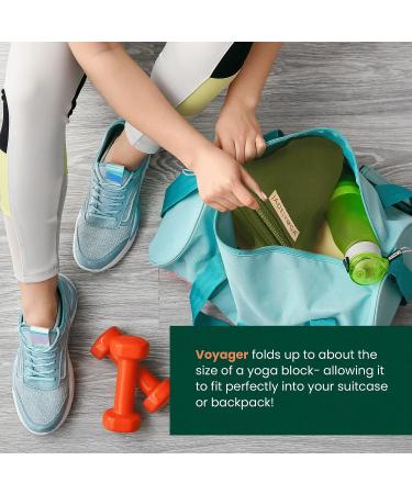 JadeYoga Voyager Yoga Mat - Lightweight Natural Rubber Portable Fitness Mat - Olive Green - Non-Slip for Home or Gym - Buy Online on GoSupps.com