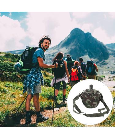 Angoily Stainless Steel Military Canteen with Compass - Compact Outdoor Hiking Kettle Cover - 17x13cm, Green - Buy Online on GoSupps.com