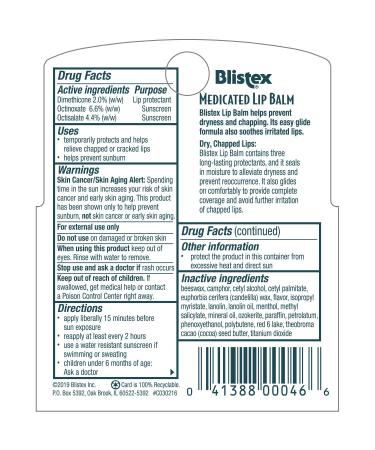 Blistex Medicated Lip Balm 0.15 Ounce 3-Count (Pack of 12 36 Count Total) 0.15 Ounce (Pack of 12) - Buy Online on GoSupps.com