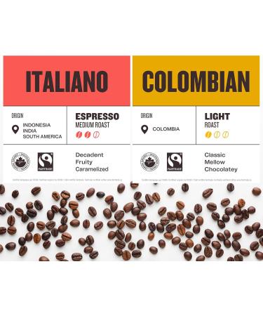 Espresso Organic Whole Bean Coffee Discovery Gift Pack | Colombian Light Roast - La Crema Medium Roast | Best Espresso Machines | Specialty Gourmet 100% Arabica Fairtrade Sustainably Roasted in Canada - Caf William (DISCOVER ESPRESSO 650g (2 bags)) DISCOV - Buy Online on GoSupps.com