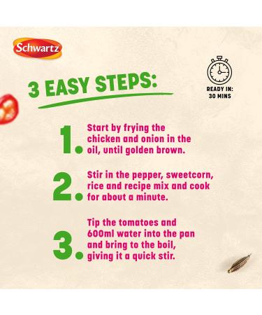Schwartz x Nadiya Punchy Chicken & Rice One Pan Recipe Mix 25g - Buy Online on GoSupps.com