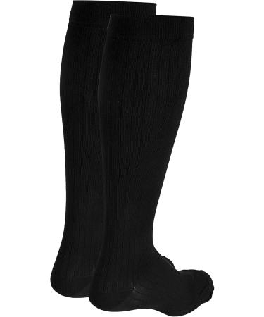 Truform Compression Socks for Men - 8-15 mmHg Knee High Dress Socks Black Large (Pack of 2) - Best for Travel & Daily Wear - Buy Online on GoSupps.com