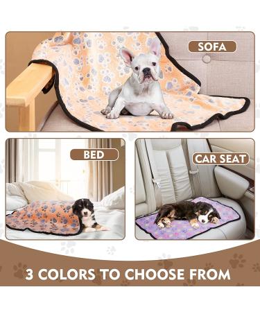 EXPAWLORER Fluffy Paw Print Dog Blanket - Soft Warm Fleece Pet Blanket for Small Pets - Cozy Mat Cover for Cats and Dogs - Purple - Buy Online on GoSupps.com